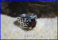 James Avery 925 Sterling Silver Adoree Ring with Garnet Size 5.0