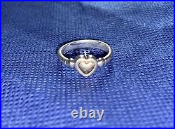 James Avery 925 Sterling Silver And 14k Gold True Heart Ring Size 10 Rare