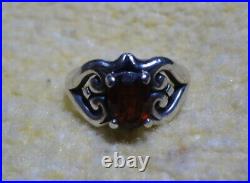 James Avery 925 Sterling Silver Scrolled Heart Ring with Garnet Size 8.5