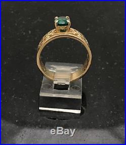 James Avery Adoree Green Emerald Ring Sz 9 14K Yellow Gold. 585
