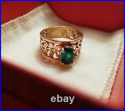 James Avery Adoree Ring 14K Gold Lab Created Emerald Size 7 Retired