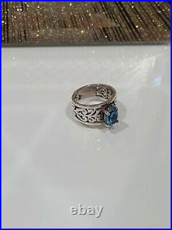 James Avery Adoree Ring Blue Topaz Sz 6 Sterling Silver