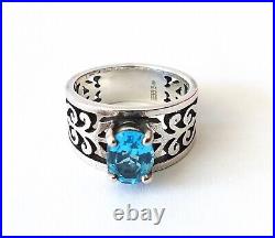 James Avery Adoree Ring with Blue Topaz 925 Sterling Silver Ring Size 5.5