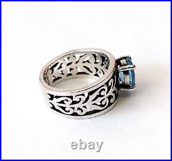 James Avery Adoree Ring with Blue Topaz 925 Sterling Silver Ring Size 5.5