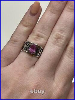 James Avery Adoree Ring with Lab Created Pink Sapphire in Sterling Silver Sz-5.5