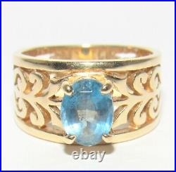 James Avery Adoree with Blue Topaz 14K Yellow Gold Ring Size 5.25