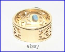 James Avery Adoree with Blue Topaz 14K Yellow Gold Ring Size 5.25