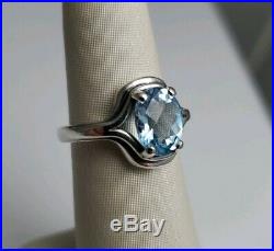 James Avery Adriana Ring Sterling Silver Size 6.5 Blue Topaz