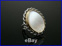 James Avery Alessandra Mother of Pearl Ring Sterling Silver & 14k Gold Size 5.5