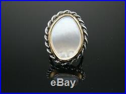 James Avery Alessandra Mother of Pearl Ring Sterling Silver & 14k Gold Size 5.5