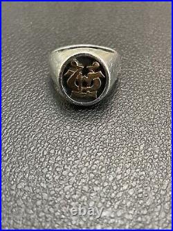 James Avery Alpha and Omega 925/14k Ring Size 8 With Wooden Box