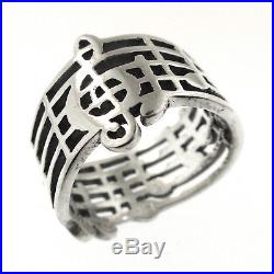 James Avery Amazing Grace Ring Size 6.5 Retired Sterling Silver Music Notes Band