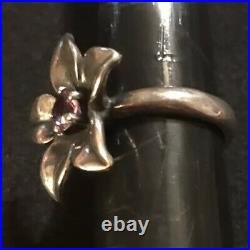 James Avery Amethyst Flower Purple Gemstone Ring Retired Size 5.75