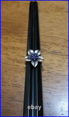 James Avery Amethyst Flower Purple Gemstone Ring Retired Size 7 Sterling Silver