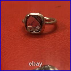 James Avery Amethyst Isabella Square Purple Rare Retired Ring 5.5