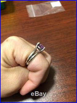 James Avery Amethyst Ring Sz 8 Sterling Silver In Excellent Condition