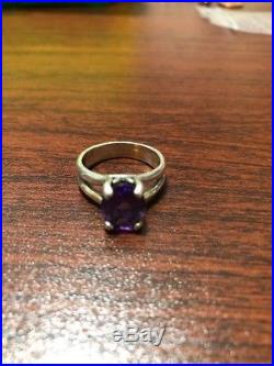 James Avery Amethyst Ring Sz 8 Sterling Silver In Excellent Condition