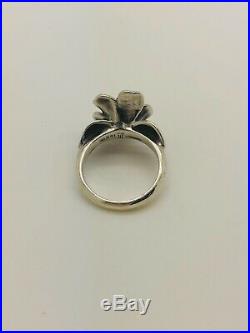 James Avery April Flower Ring Sterling Silver 18k Gold Size 6.5 RETIRED