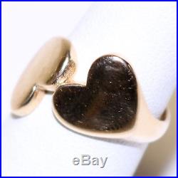 James Avery Artisan Jewelry 14K Yellow Gold Two Heart Pinky Ring Size 4.5 Apx 5g