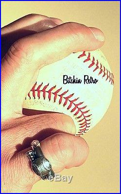 James Avery Baseball Ring Sterling Silver Vintage Retired Wrap a Round Bat Ball