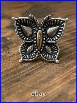 James Avery Beaded Mariposa Butterfly Ring Bronze & Silver Size 9