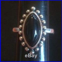 James Avery Beaded Marquise Onyx Ring Size 8-8.25 Retails $155