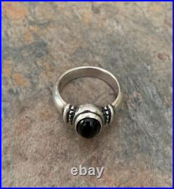 James Avery Beaded Ring Retired Size 5 Sterling Silver 925 Black Onyx