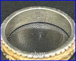 James Avery Beaded Scroll Ring Sterling Silver 14kt gold Sz 7.25