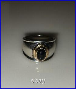 James Avery Black Onyx 18kt Gold & 925 Silver Size 4.5