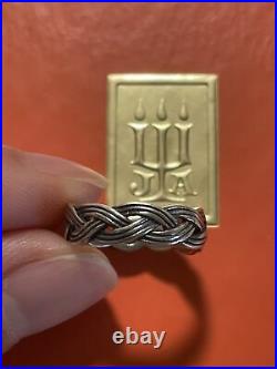 James Avery Braid Woven Sterling Silver Eternity Wedding Band Ring Rare Retired
