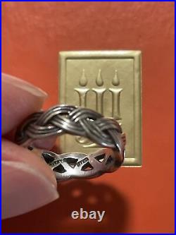 James Avery Braid Woven Sterling Silver Eternity Wedding Band Ring Rare Retired