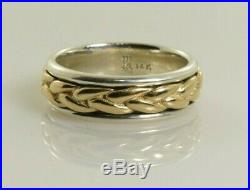 James Avery Braided Band Ring in Sterling Silver and 14k Gold Size 6.5