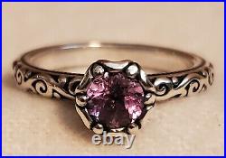 James Avery Cherished Birthstone Lab-Created Pink Sapphire 925 Sterling Size 5.5