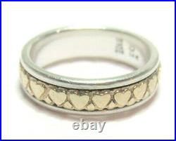 James Avery Continuous Heart to Heart Wedding Band 14k and SS Retired 6.75