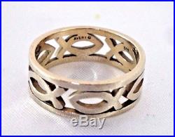 James Avery Continuous Ichthus Ring 14k Yellow Gold Size 10