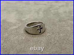 James Avery Cross Cut Out Wide Thick Band 925 Sterling Silver Ring, Size 9