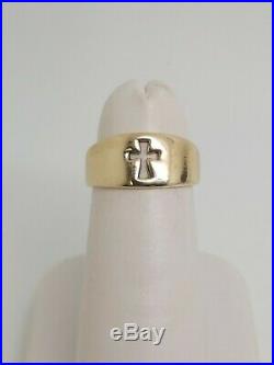 James Avery Cross Ring 14k Yellow Gold Faith Cut Out Design Unisex Size 5
