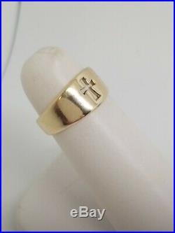 James Avery Cross Ring 14k Yellow Gold Faith Cut Out Design Unisex Size 5