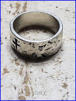 James Avery Cross Ring Hammered Sterling Silver Wedding Band Ring size 10