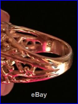 James Avery Custom Made Smoky Quartz 14k Yellow Gold Textured Ring Size 5.5