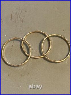 James Avery Delicate Forged (3) Rings 14k Gold Size 9