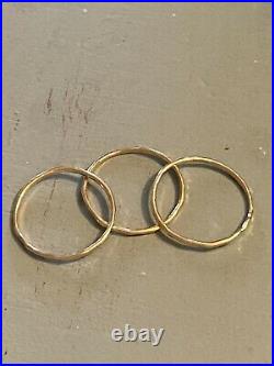 James Avery Delicate Forged (3) Rings 14k Gold Size 9