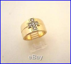 James Avery Diamond Cross Band Ring 14K Gold Size 7