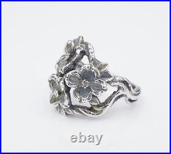 James Avery Dogwood Three Flower Dome Ring Sterling Silver Retired Size 7 RS3422