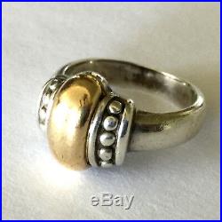 James Avery Dome Bead Design Ladies Ring Sterling Silver 925 14K Gold Size 6