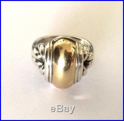 James Avery Dome Ring Sterling 925 Silver 14K Gold Large Heavy Size 10.25