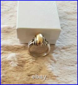 James Avery Dome Ring Sterling 925 Silver 14K Gold Large Heavy Size 9