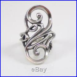 James Avery Electra Sterling Silver Swirl Modernist Ring Size 7.5 LHA5