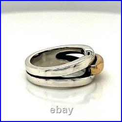 James Avery Enduring Band Sterling Silver 14K Gold Ring (DG7020431)
