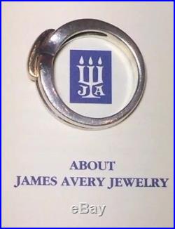 James Avery Enduring Bond 14k Gold 925 Sterling Silver Ring Sz 8¼ Retired
